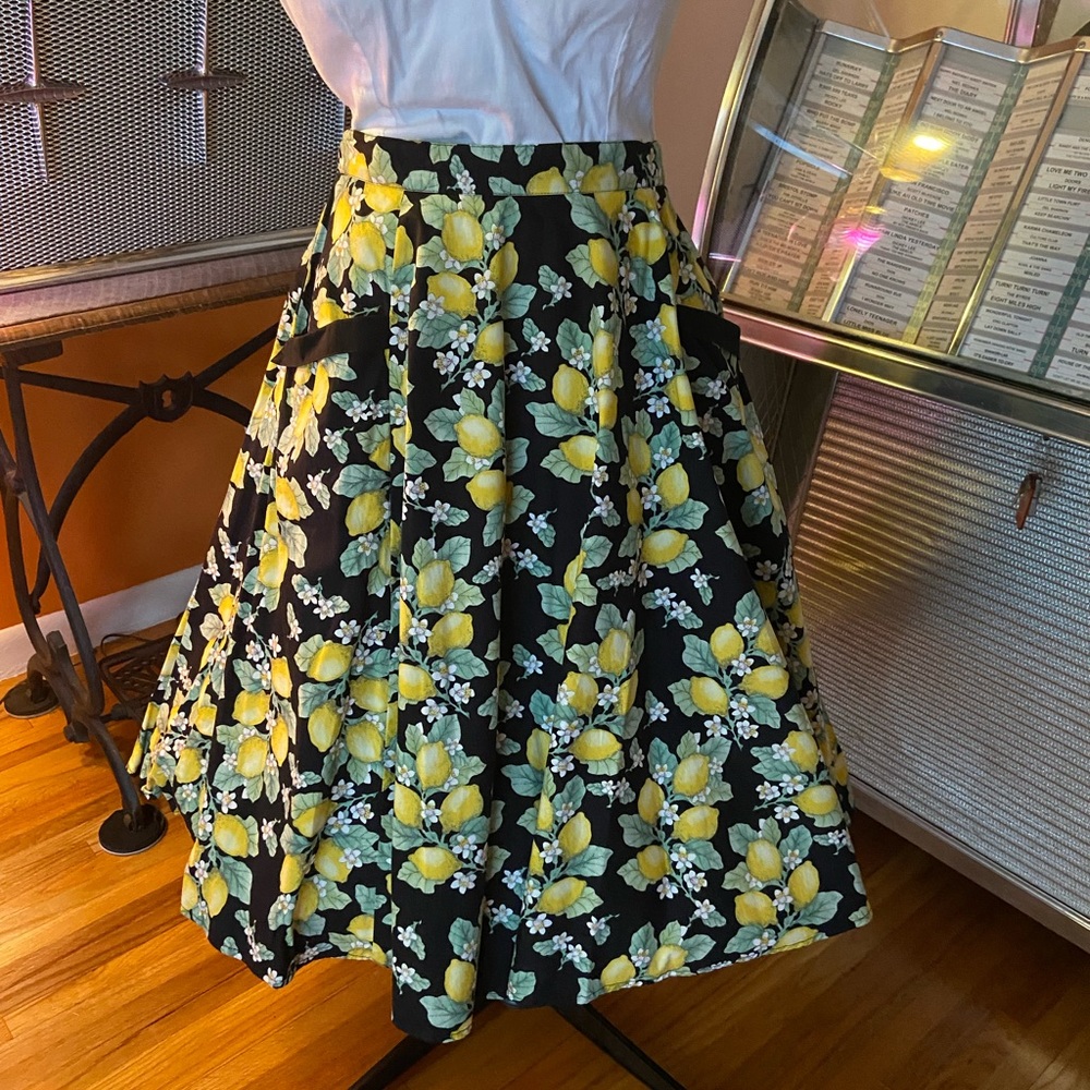 Hell Bunny Leandra lemon skirt Sz.L EUC